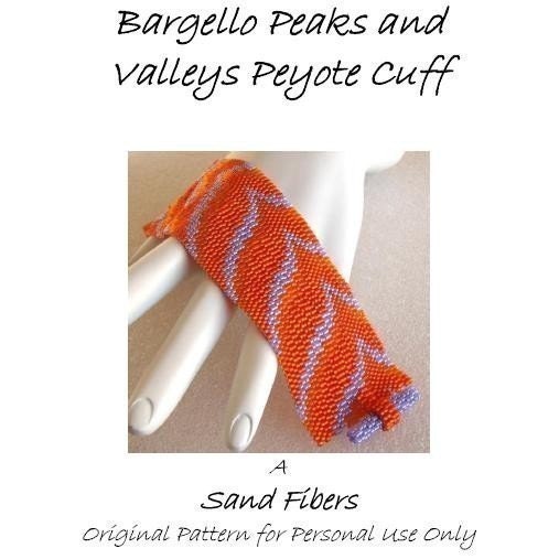 Peyote Bracelet Pattern - Bargello Peaks and Valleys Peyote Cuff - A Sand Fibers For Personal Use Only PDF Pattern - 3 for 2 Savings Program