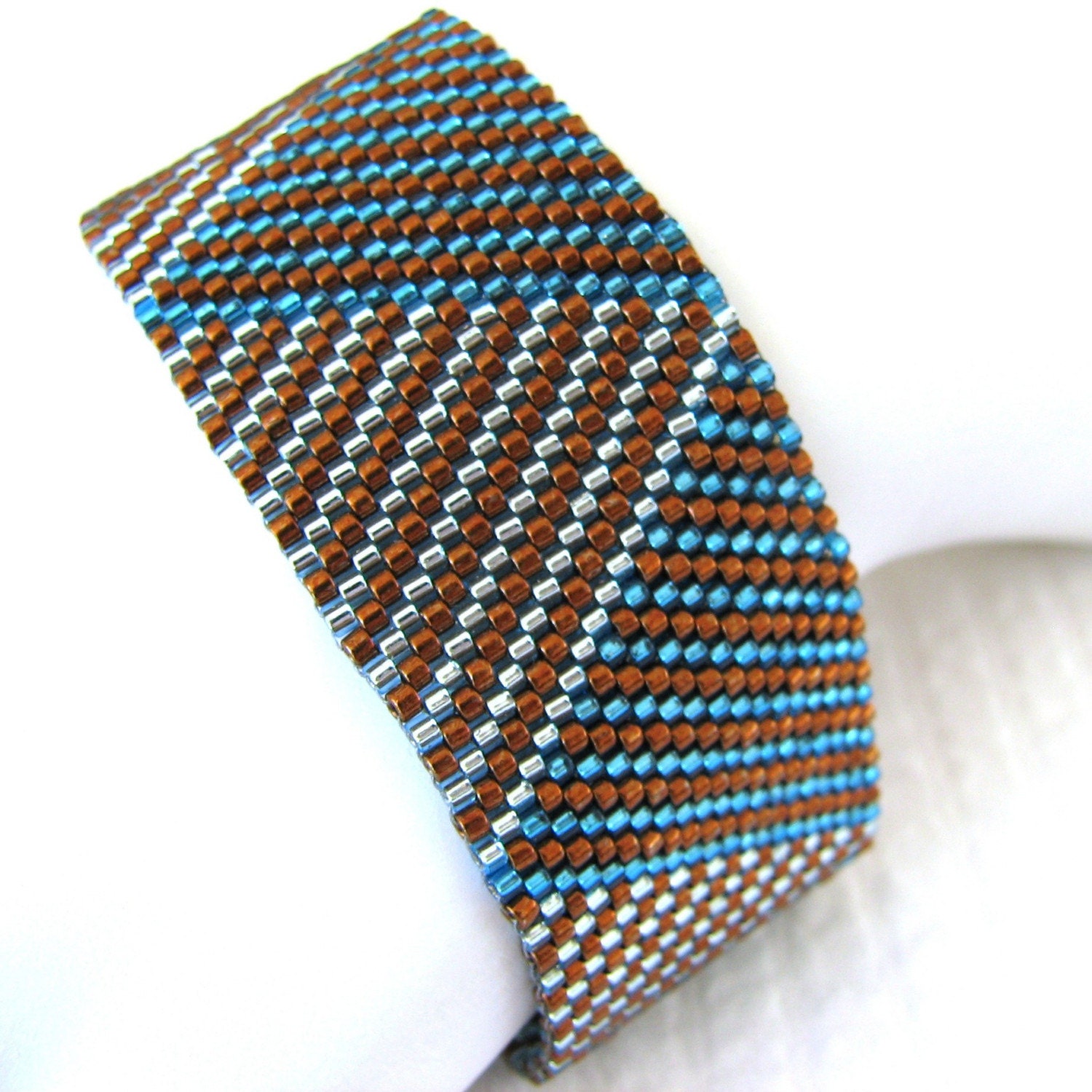 Log Cabin Braid Peyote Cuff (2125)