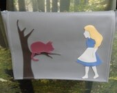 Alice in Wonderland Gray Vinyl Messenger Bag