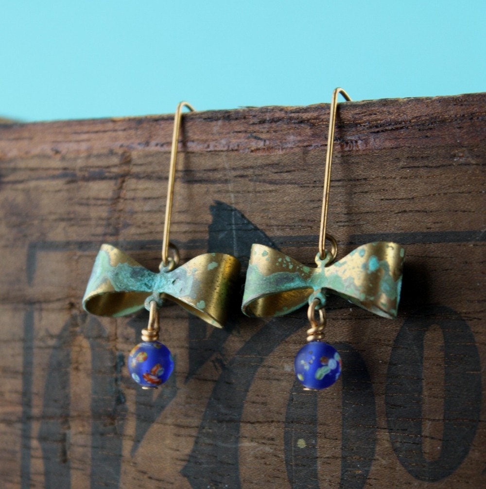 Little Bow Blue Earrings