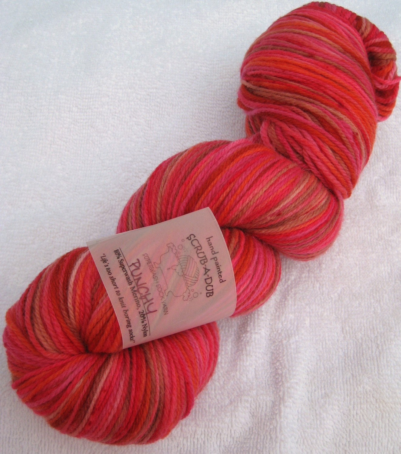 Superwash Sock Yarn in Punchy