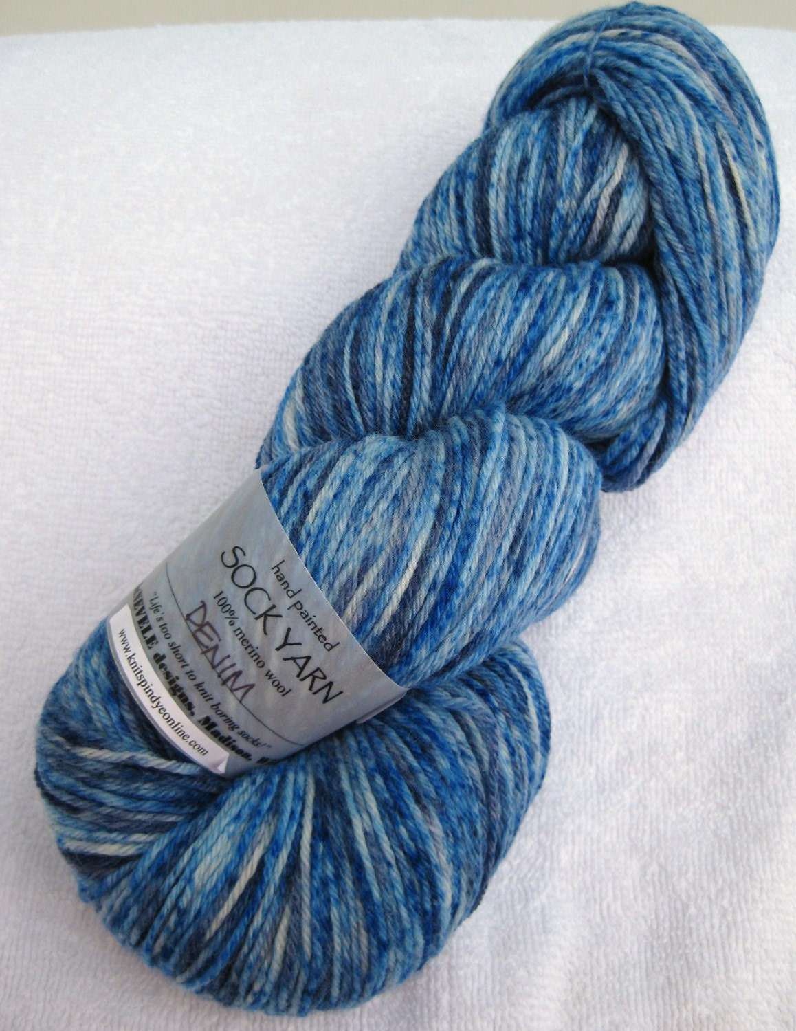 Speckled Sock Yarn in Denim