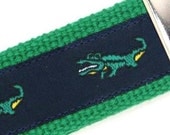 Growling Gator Key Fob in Navy and Green