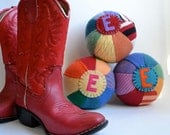 Mini Sweater Balls WOOL Stuffed - Set of SIX Personlized Rainbow
