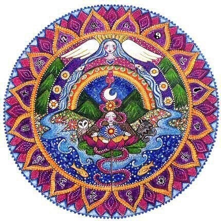 7th Chakra Mandala art Card - Crown chakra - Sahasrara - Healing Art - Meditation - Yoga