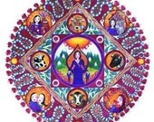 Taurus art astrology mandala print cows zodiac wall art meditation May birthday yoga decor healing inspirational art