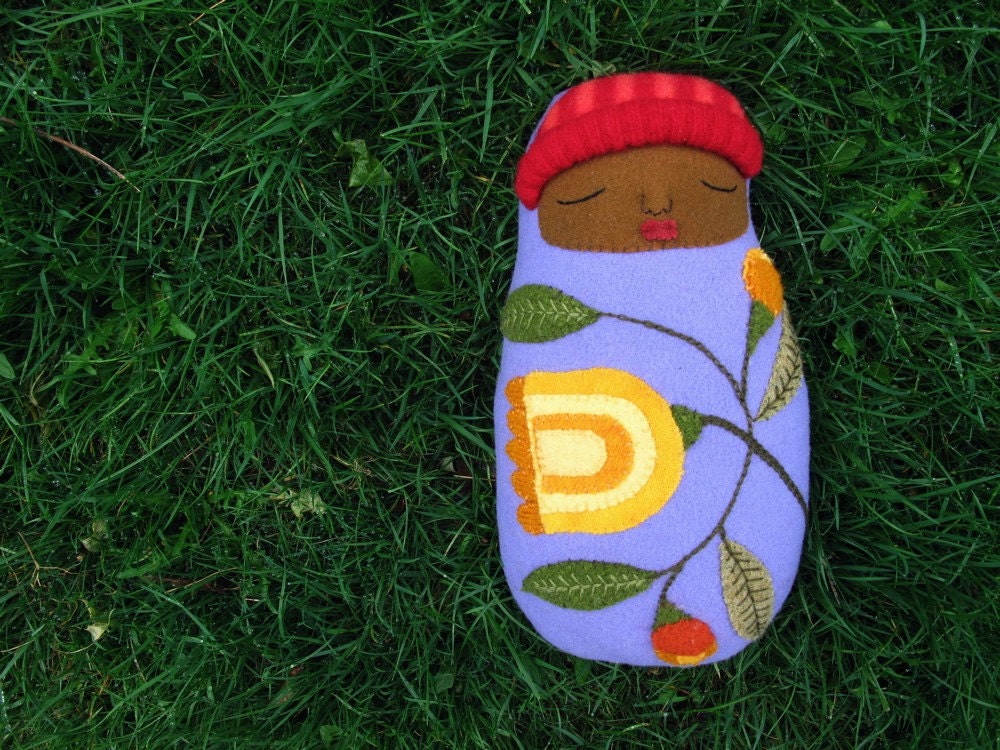Wool Baby Doll with flower