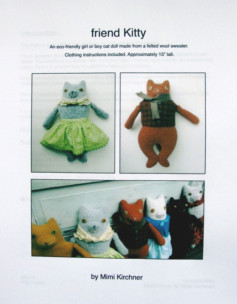 friend Kitty pdf Pattern Tutorial