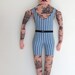 tattoo man in vintage swimwear