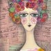 Mixed Media Art Print - Whimsical Girl Colorful Hair - She Has Trouble With Numbers
