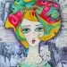 Folk Art Girl Painting Print Colorful Athlete Sports by Joann Loftus