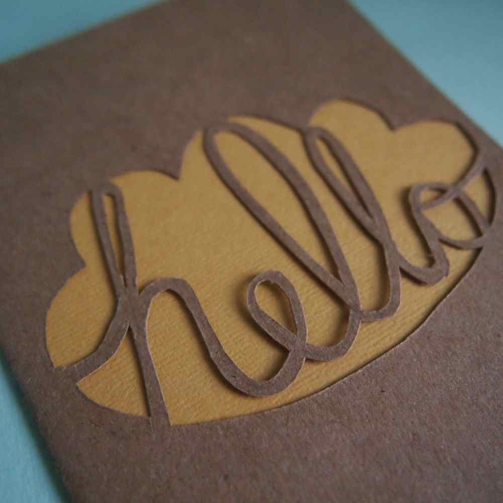 Papercut Card: Hello (Made to Order)