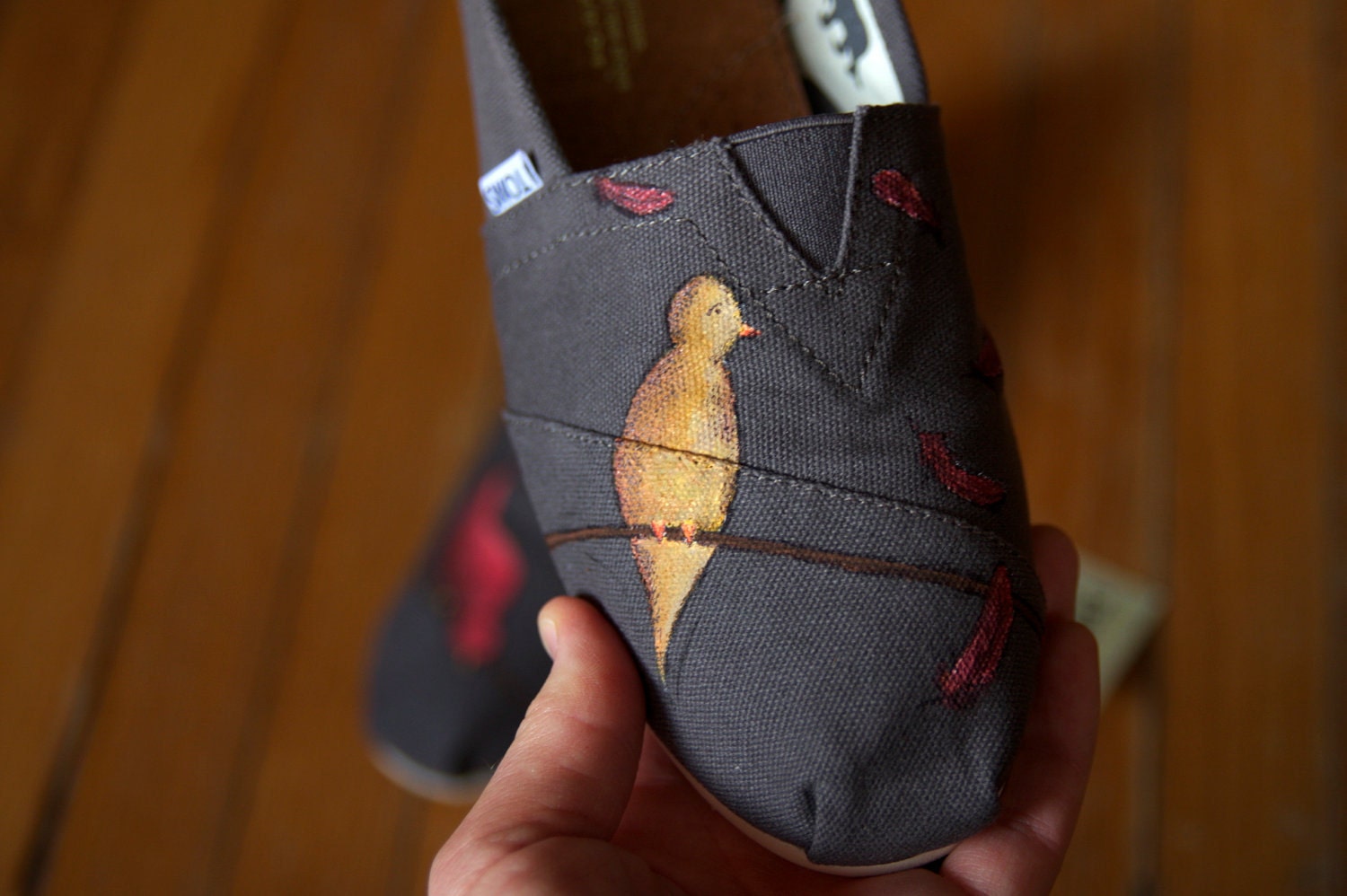 Birds and Falling Feathers Custom TOMS Shoes