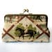 Kisslock Frame Clutch Silk Lined Jockey and Horse in Bridle Brown Royal Ascot Races Bridesmaid Bride Wedding Gifts Preppy