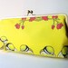 Large Yellow Birds on a Branch Frame Clutch with Green Interior and Optional Silk Lining 12 inch size