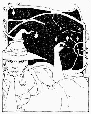 Big Beautiful Witch Original Drawing BBW