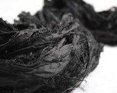 Helping A Sister Out - 3.5oz Recycled Sari Silk Ribbon Jet Black - Free Shipping