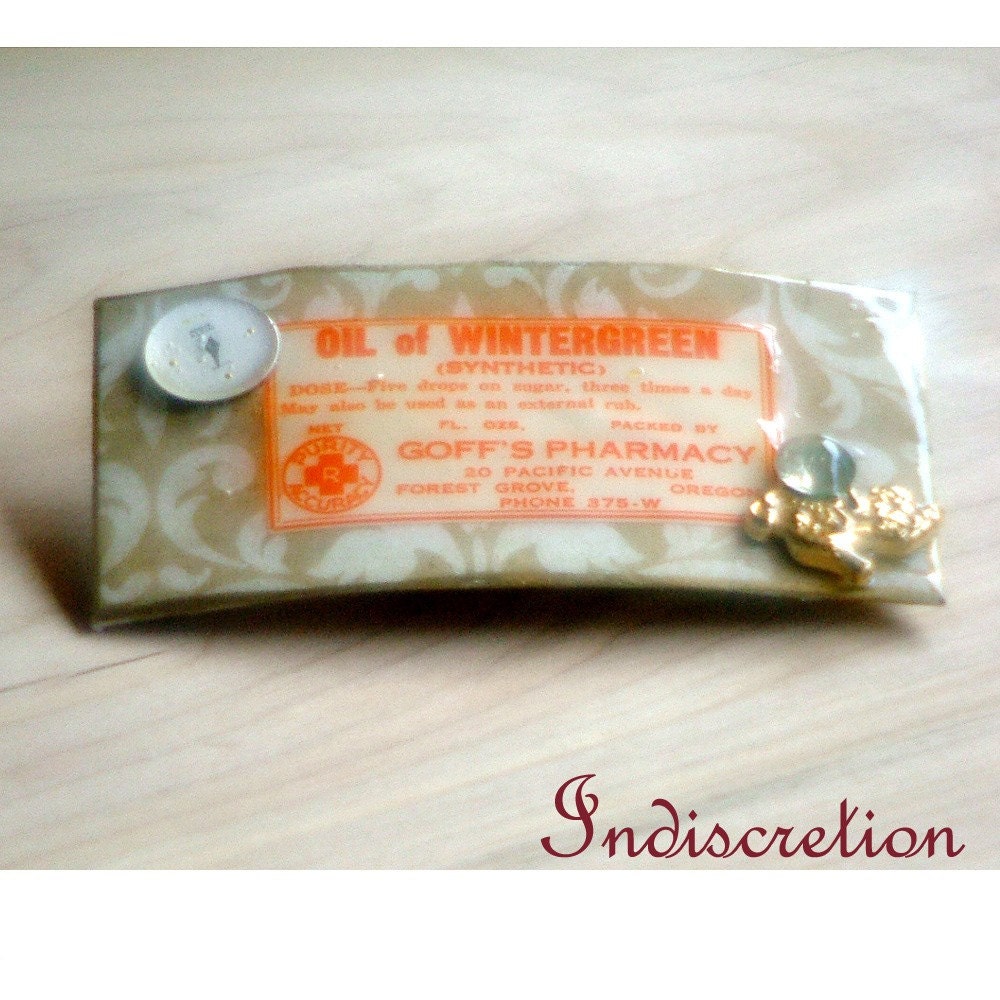 INDISCRETION Oil of Wintergreen Barrette