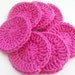 Set of Seven Hot Pink Reusable Make-up Remover Pads