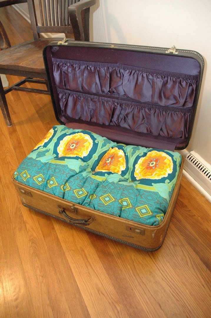 Suitcase Pet Bed with old stickers