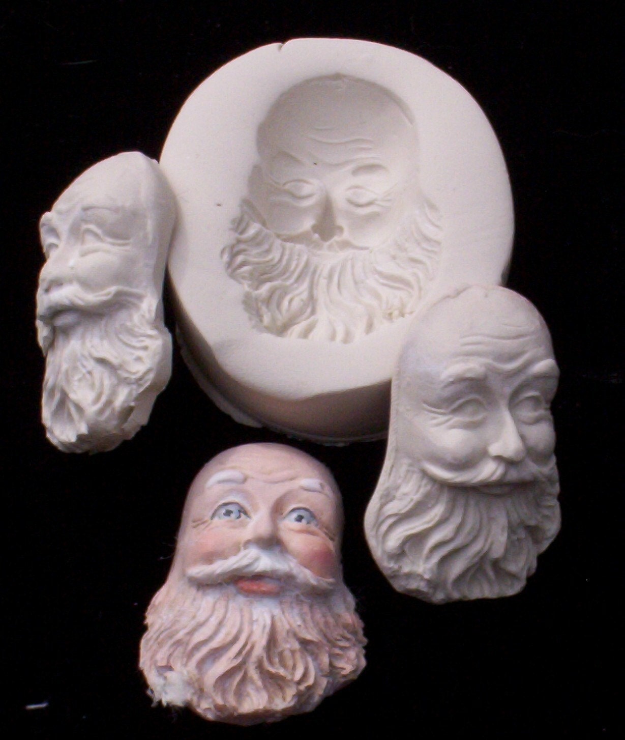 SANTA FACE art doll polymer clay mold