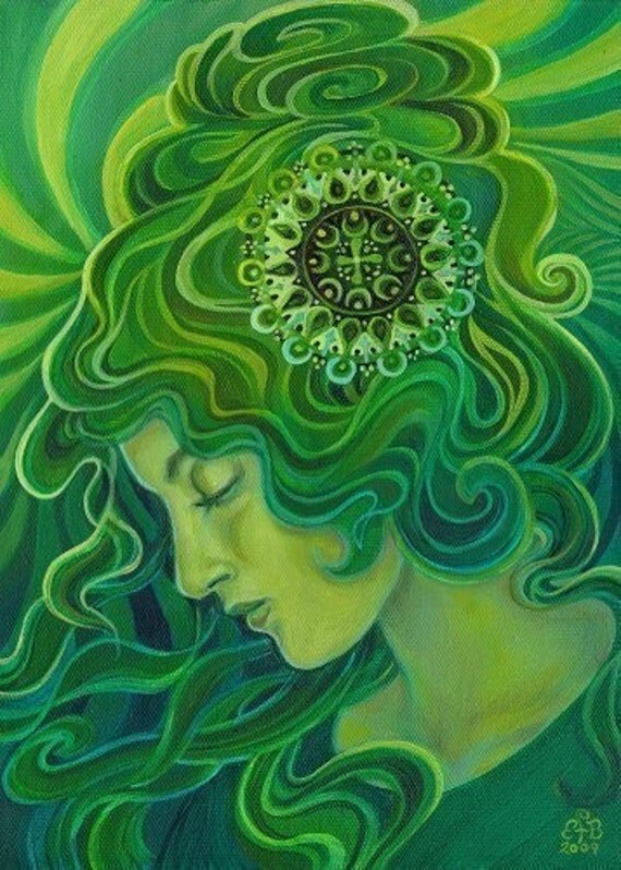 Green Goddess - 5x7 Blank Greeting Card