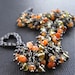 RESERVED for T - mixed gemstone, freshwater pearl, sterling silver oxidised - Glace Ginger