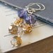 Earrings - vintage Swarovski crystal, modern crystal, sterling silver - Gilded Pansy