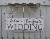 Custom Wedding Sign, Personalized Wedding Sign, Cottage Wedding Sign, Directional Arrow Wedding Sign, Romantic Wedding Decor