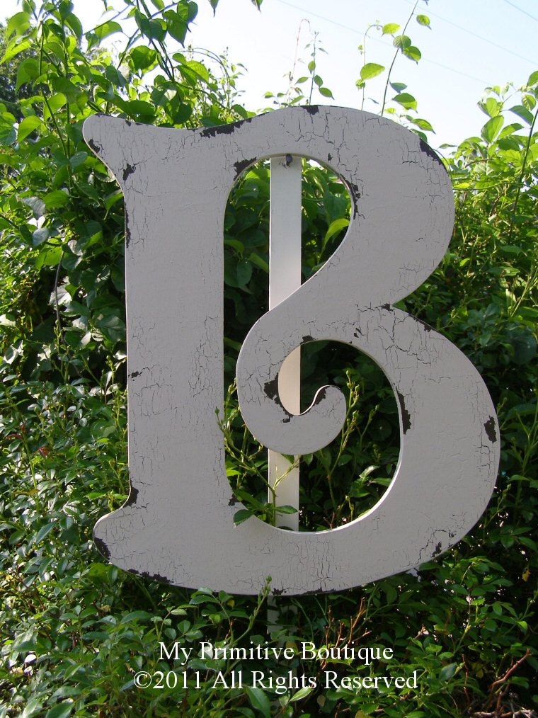 LARGE WOODEN LETTER B Cut Out Letter B 2 By MyPrimitiveBoutique