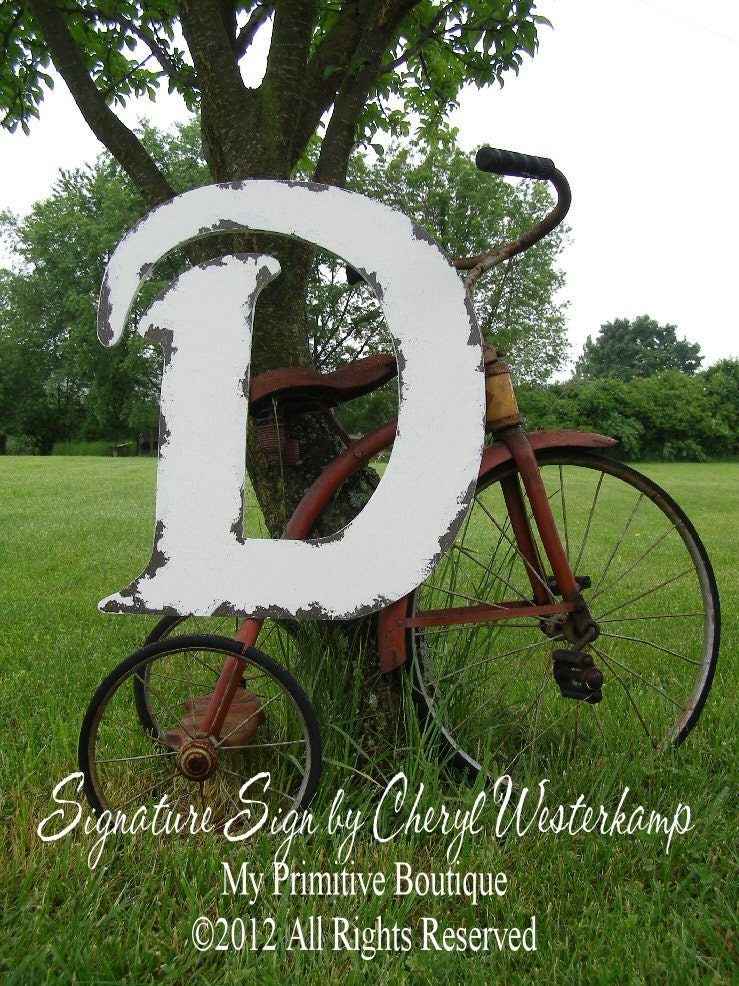 Shabby Chic Cut Out Wooden Letter D, VINTAGE LETTERS, Vintage Signs, Shabby Chic Decor, Any Letter Available