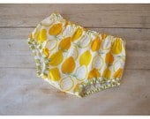 Fall Sale 10% Off  - Sassy Pants Lemons and Dots Diaper Cover  - Size - One Year