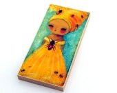 QUEEN BEE - Print Reproduction Mounted On Wood Block by Danita (3X6 inches)