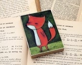 A Fox - ACEO Giclee Reproduction Mounted On Wood Block by Danita Art (2.5 x 3.5 Inches Print) - DanitaArt A Fox - ACEO Giclee Reproduction Mounted On Wood Block by Danita Art (2.5 x 3.5 Inches Print) - DanitaArt