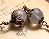 Art Deco Lantern Earrings in Frosted