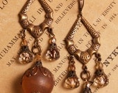 Art Deco Earrings in Matte Peach