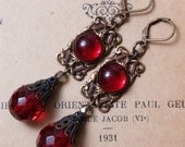 Odette Earrings in Ruby Red