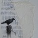 Raven Moon Song of Loving Kindness Original Mixed Media, Cottage Chic Decor