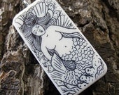 5 DIY Coloring Book BEAUTIFUL MERMAID  Domino Pendant