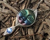 Handcrafted Wire Wrap Polymer Clay Moon Goddess Bead Pendant