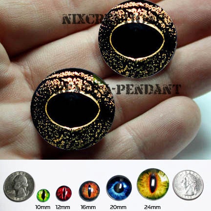 24mm 1 inch Natural Reptile Frog Glass Taxidermy Eyes Cabochons for Steampunk Jewelry and Pendant Making