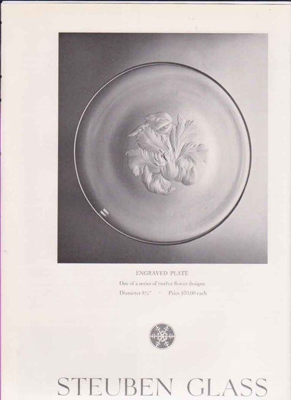 1948 Steuben Glass Engraved Plate Antique Ad