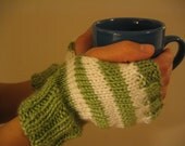 Striped Green Hand Warmers