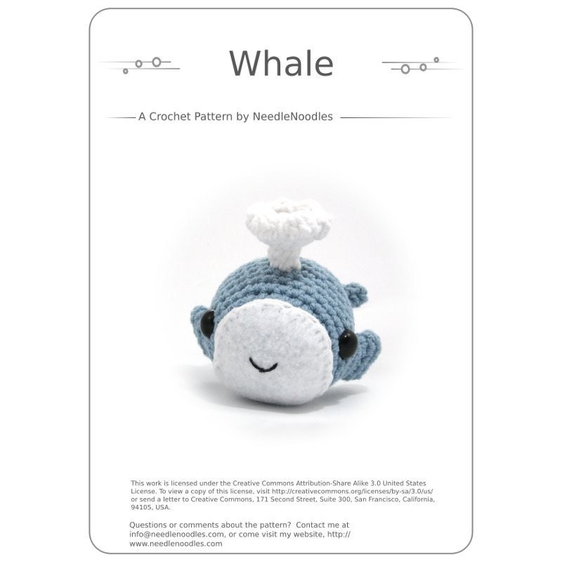 Crocheted Whale Pattern PDF (plus Narwhal Pattern)