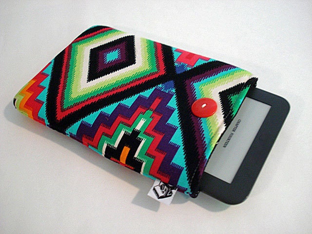 Google Nexus Cover, Kindle Fire, Nook Cover, fits most E-Readers -- Tribal Print