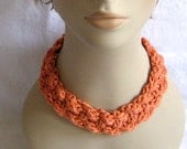 Coral Crochet Collar Necklace / Braided Torsade - Gift for Her