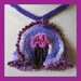 Crochet Necklace Purple Beaded Bells EcoFriendly Cotton Thread