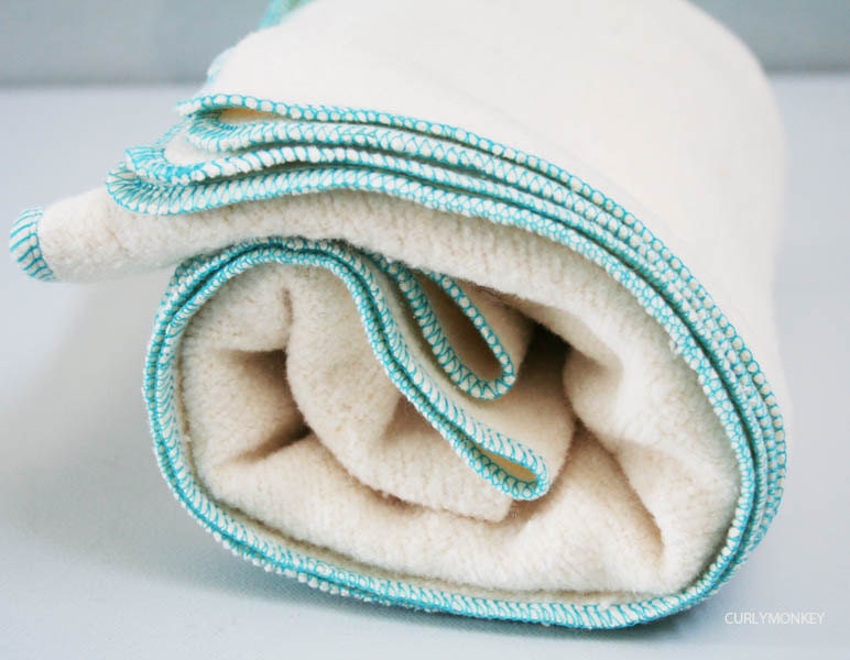 Organic baby receiving blanket eco-friendly baby shower gift hemp cotton fleece turquoise