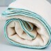 Organic baby receiving blanket eco-friendly baby shower gift hemp cotton fleece turquoise