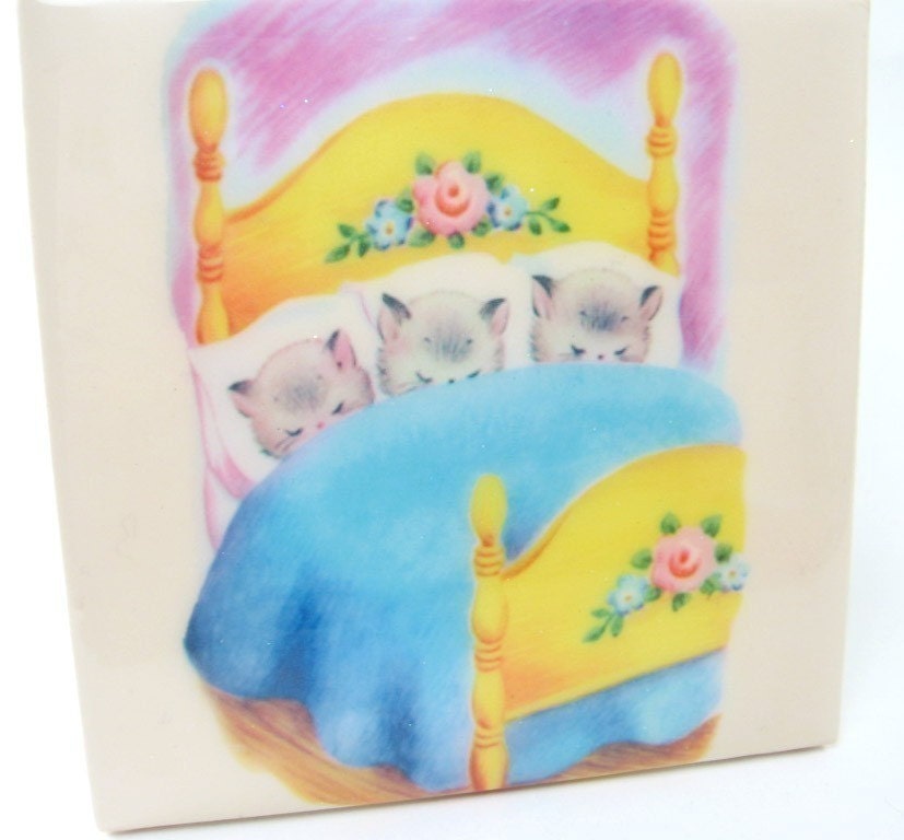 Three Little Kittens Tile Coaster